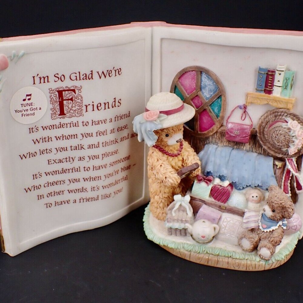 Bainbridge Bears Collection Book Resin Figure Music Box "You've Got a Friend"